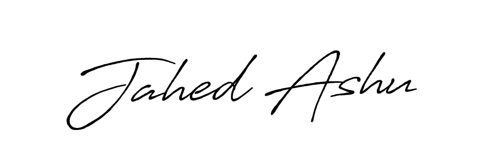 How to make Jahed Ashu name signature. Use Antro_Vectra_Bolder style for creating short signs online. This is the latest handwritten sign. Jahed Ashu signature style 7 images and pictures png