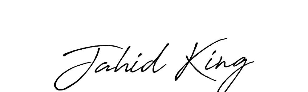 Use a signature maker to create a handwritten signature online. With this signature software, you can design (Antro_Vectra_Bolder) your own signature for name Jahid King. Jahid King signature style 7 images and pictures png