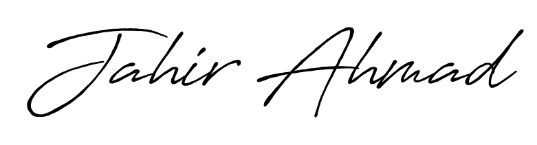 Create a personalized artistic stamp with Jahir Ahmad in Antro_Vectra_Bolder font. Perfect for visual artists, designers, and influencers. Jahir Ahmad signature style 7 images and pictures png