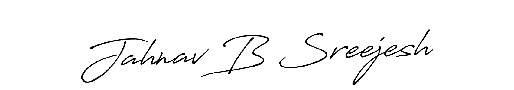The best way (Antro_Vectra_Bolder) to make a short signature is to pick only two or three words in your name. The name Jahnav B Sreejesh include a total of six letters. For converting this name. Jahnav B Sreejesh signature style 7 images and pictures png