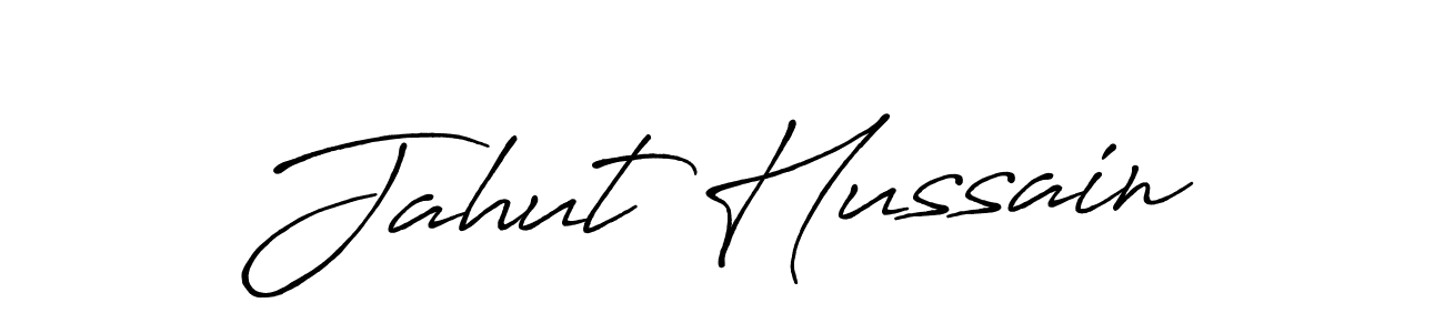 You should practise on your own different ways (Antro_Vectra_Bolder) to write your name (Jahut Hussain) in signature. don't let someone else do it for you. Jahut Hussain signature style 7 images and pictures png