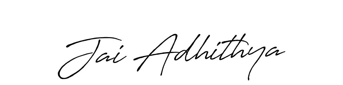 Create a beautiful signature design for name Jai Adhithya. With this signature (Antro_Vectra_Bolder) fonts, you can make a handwritten signature for free. Jai Adhithya signature style 7 images and pictures png