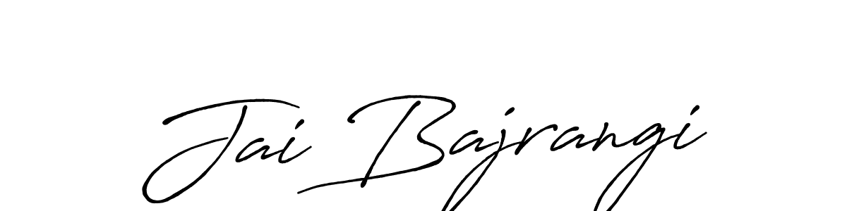 Create a beautiful signature design for name Jai Bajrangi. With this signature (Antro_Vectra_Bolder) fonts, you can make a handwritten signature for free. Jai Bajrangi signature style 7 images and pictures png
