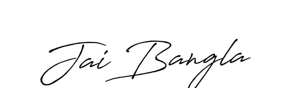 The best way (Antro_Vectra_Bolder) to make a short signature is to pick only two or three words in your name. The name Jai Bangla include a total of six letters. For converting this name. Jai Bangla signature style 7 images and pictures png
