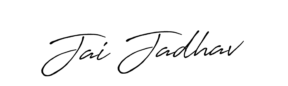 Also You can easily find your signature by using the search form. We will create Jai Jadhav name handwritten signature images for you free of cost using Antro_Vectra_Bolder sign style. Jai Jadhav signature style 7 images and pictures png