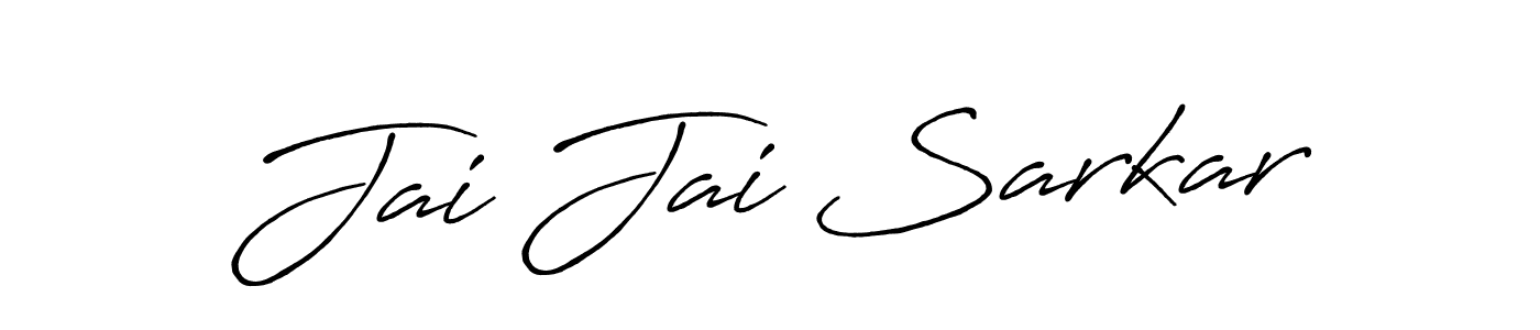 How to make Jai Jai Sarkar name signature. Use Antro_Vectra_Bolder style for creating short signs online. This is the latest handwritten sign. Jai Jai Sarkar signature style 7 images and pictures png