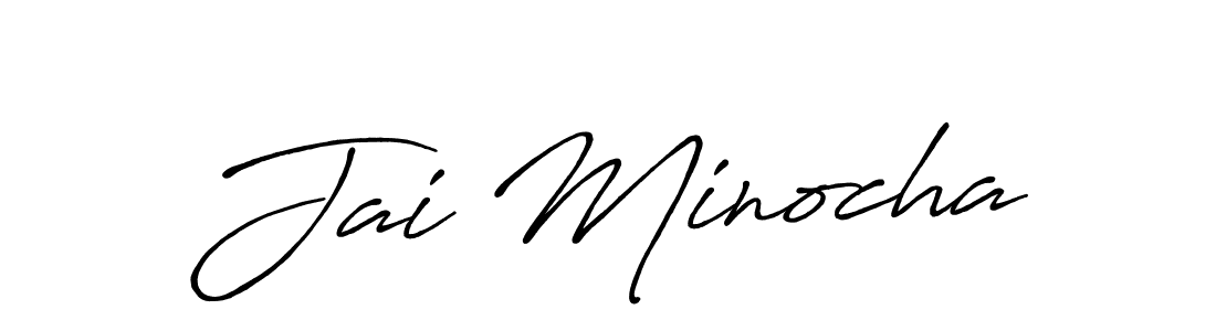 Use a signature maker to create a handwritten signature online. With this signature software, you can design (Antro_Vectra_Bolder) your own signature for name Jai Minocha. Jai Minocha signature style 7 images and pictures png