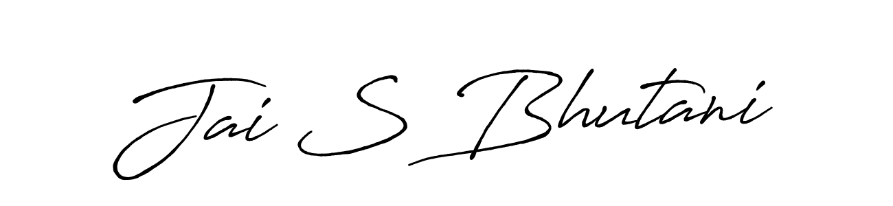 Create a beautiful signature design for name Jai S Bhutani. With this signature (Antro_Vectra_Bolder) fonts, you can make a handwritten signature for free. Jai S Bhutani signature style 7 images and pictures png