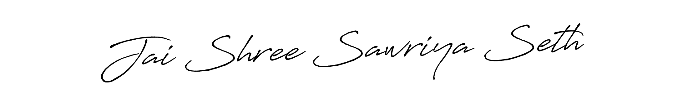 Make a beautiful signature design for name Jai Shree Sawriya Seth. With this signature (Antro_Vectra_Bolder) style, you can create a handwritten signature for free. Jai Shree Sawriya Seth signature style 7 images and pictures png