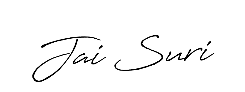 How to make Jai Suri name signature. Use Antro_Vectra_Bolder style for creating short signs online. This is the latest handwritten sign. Jai Suri signature style 7 images and pictures png