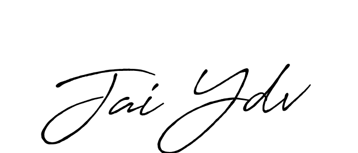 How to make Jai Ydv name signature. Use Antro_Vectra_Bolder style for creating short signs online. This is the latest handwritten sign. Jai Ydv signature style 7 images and pictures png