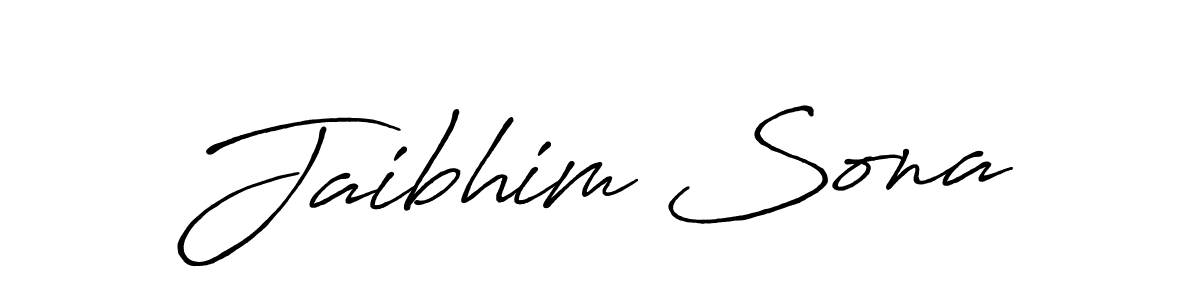 Create a beautiful signature design for name Jaibhim Sona. With this signature (Antro_Vectra_Bolder) fonts, you can make a handwritten signature for free. Jaibhim Sona signature style 7 images and pictures png