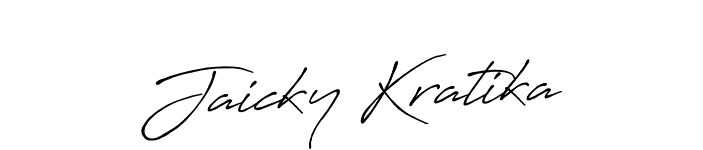 Design your own signature with our free online signature maker. With this signature software, you can create a handwritten (Antro_Vectra_Bolder) signature for name Jaicky Kratika. Jaicky Kratika signature style 7 images and pictures png