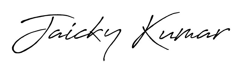 See photos of Jaicky Kumar official signature. Check more albums & portfolios. Read reviews & check more about Antro_Vectra_Bolder font. Jaicky Kumar signature style 7 images and pictures png