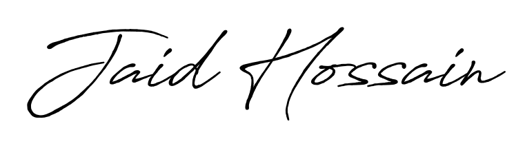 A modern signature idea for name Jaid Hossain using Antro_Vectra_Bolder font. Clean strokes and elegant curves make it stand out instantly. Jaid Hossain signature style 7 images and pictures png