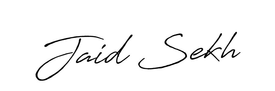 How to make Jaid Sekh name signature. Use Antro_Vectra_Bolder style for creating short signs online. This is the latest handwritten sign. Jaid Sekh signature style 7 images and pictures png