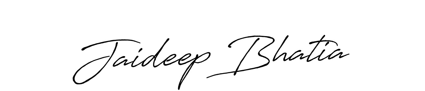 Create a beautiful signature design for name Jaideep Bhatia. With this signature (Antro_Vectra_Bolder) fonts, you can make a handwritten signature for free. Jaideep Bhatia signature style 7 images and pictures png