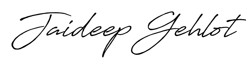 Designed for modern professionals: Jaideep Gehlot name signature crafted with Antro_Vectra_Bolder script. Ready for digital PDF workflows. Jaideep Gehlot signature style 7 images and pictures png