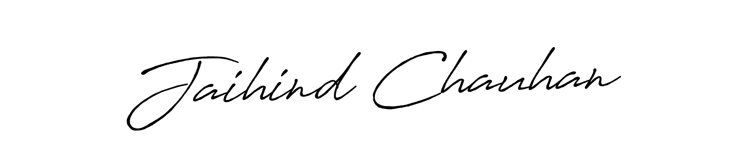 Make a beautiful signature design for name Jaihind Chauhan. With this signature (Antro_Vectra_Bolder) style, you can create a handwritten signature for free. Jaihind Chauhan signature style 7 images and pictures png