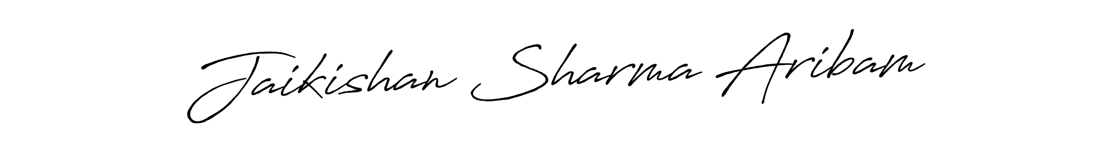 How to make Jaikishan Sharma Aribam name signature. Use Antro_Vectra_Bolder style for creating short signs online. This is the latest handwritten sign. Jaikishan Sharma Aribam signature style 7 images and pictures png