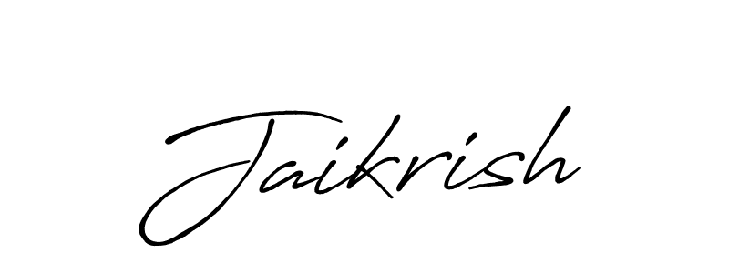 Use a signature maker to create a handwritten signature online. With this signature software, you can design (Antro_Vectra_Bolder) your own signature for name Jaikrish. Jaikrish signature style 7 images and pictures png