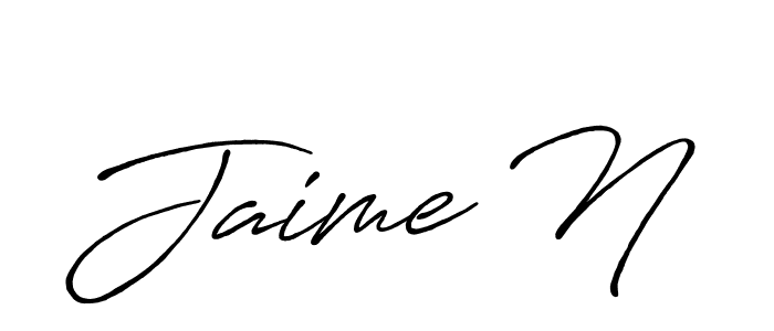 Design your own signature with our free online signature maker. With this signature software, you can create a handwritten (Antro_Vectra_Bolder) signature for name Jaime N. Jaime N signature style 7 images and pictures png