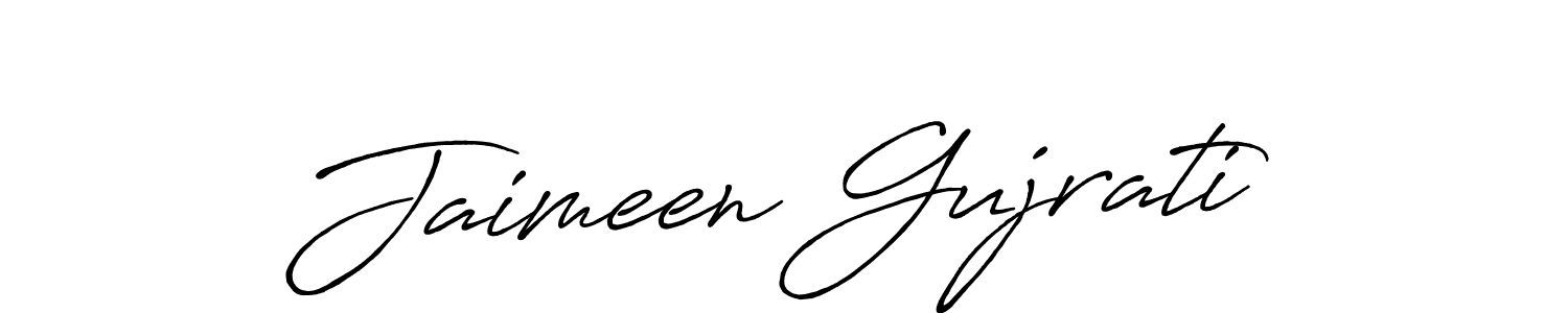 Make a beautiful signature design for name Jaimeen Gujrati. With this signature (Antro_Vectra_Bolder) style, you can create a handwritten signature for free. Jaimeen Gujrati signature style 7 images and pictures png