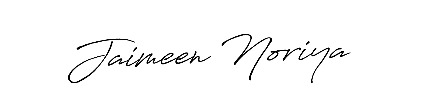 Create a beautiful signature design for name Jaimeen Noriya. With this signature (Antro_Vectra_Bolder) fonts, you can make a handwritten signature for free. Jaimeen Noriya signature style 7 images and pictures png