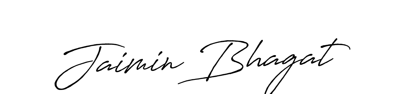 Make a beautiful signature design for name Jaimin Bhagat. With this signature (Antro_Vectra_Bolder) style, you can create a handwritten signature for free. Jaimin Bhagat signature style 7 images and pictures png