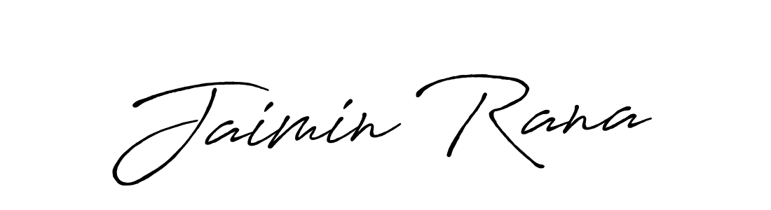 Make a beautiful signature design for name Jaimin Rana. With this signature (Antro_Vectra_Bolder) style, you can create a handwritten signature for free. Jaimin Rana signature style 7 images and pictures png