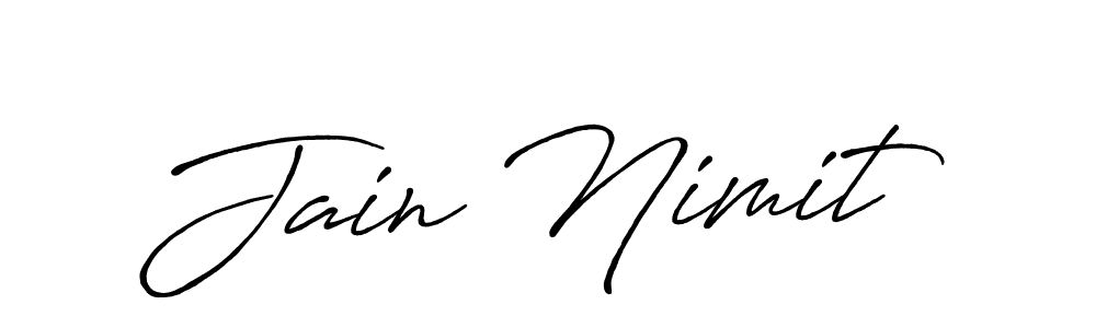 Jain Nimit stylish signature style. Best Handwritten Sign (Antro_Vectra_Bolder) for my name. Handwritten Signature Collection Ideas for my name Jain Nimit. Jain Nimit signature style 7 images and pictures png