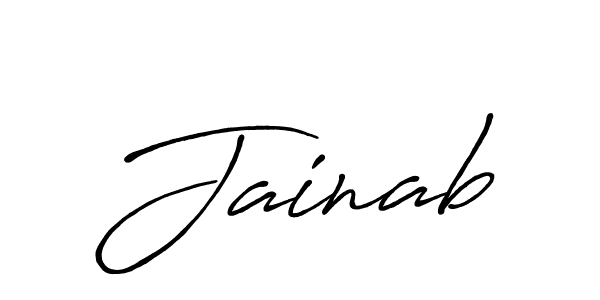 Create a beautiful signature design for name Jainab. With this signature (Antro_Vectra_Bolder) fonts, you can make a handwritten signature for free. Jainab signature style 7 images and pictures png