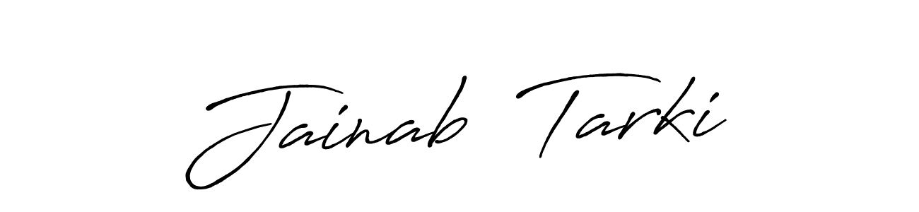 Check out images of Autograph of Jainab  Tarki name. Actor Jainab  Tarki Signature Style. Antro_Vectra_Bolder is a professional sign style online. Jainab  Tarki signature style 7 images and pictures png