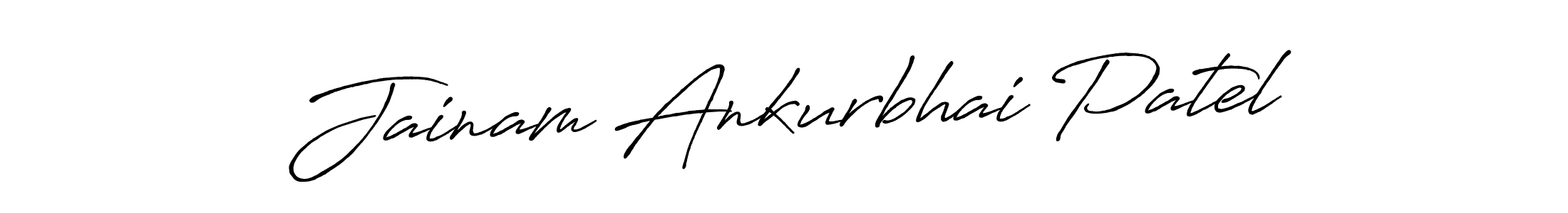 How to make Jainam Ankurbhai Patel name signature. Use Antro_Vectra_Bolder style for creating short signs online. This is the latest handwritten sign. Jainam Ankurbhai Patel signature style 7 images and pictures png