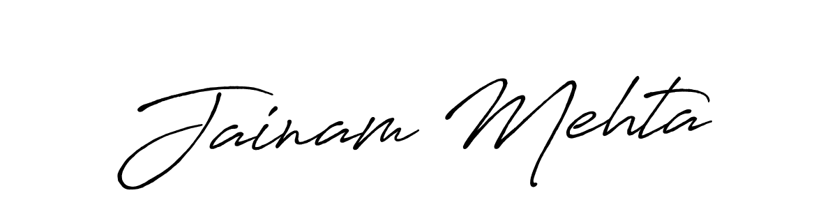 Jainam Mehta stylish signature style. Best Handwritten Sign (Antro_Vectra_Bolder) for my name. Handwritten Signature Collection Ideas for my name Jainam Mehta. Jainam Mehta signature style 7 images and pictures png