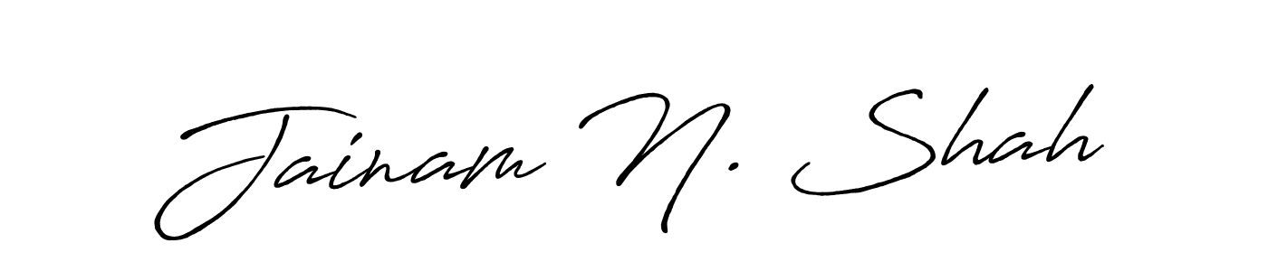 Also You can easily find your signature by using the search form. We will create Jainam N. Shah name handwritten signature images for you free of cost using Antro_Vectra_Bolder sign style. Jainam N. Shah signature style 7 images and pictures png