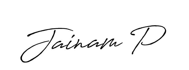 Design your own signature with our free online signature maker. With this signature software, you can create a handwritten (Antro_Vectra_Bolder) signature for name Jainam P. Jainam P signature style 7 images and pictures png