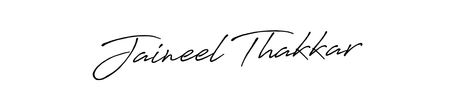 Make a beautiful signature design for name Jaineel Thakkar. With this signature (Antro_Vectra_Bolder) style, you can create a handwritten signature for free. Jaineel Thakkar signature style 7 images and pictures png