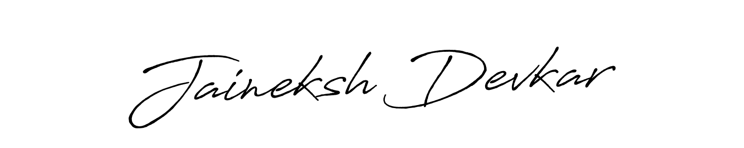 Antro_Vectra_Bolder is a professional signature style that is perfect for those who want to add a touch of class to their signature. It is also a great choice for those who want to make their signature more unique. Get Jaineksh Devkar name to fancy signature for free. Jaineksh Devkar signature style 7 images and pictures png