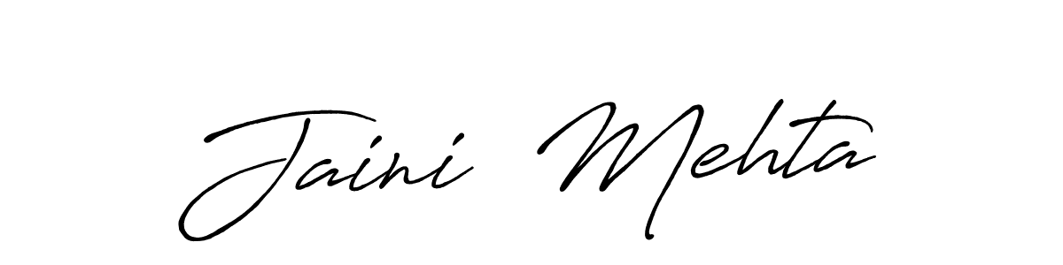 Also we have Jaini  Mehta name is the best signature style. Create professional handwritten signature collection using Antro_Vectra_Bolder autograph style. Jaini  Mehta signature style 7 images and pictures png