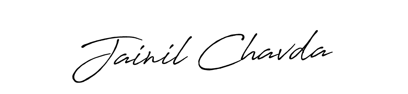 Design your own signature with our free online signature maker. With this signature software, you can create a handwritten (Antro_Vectra_Bolder) signature for name Jainil Chavda. Jainil Chavda signature style 7 images and pictures png