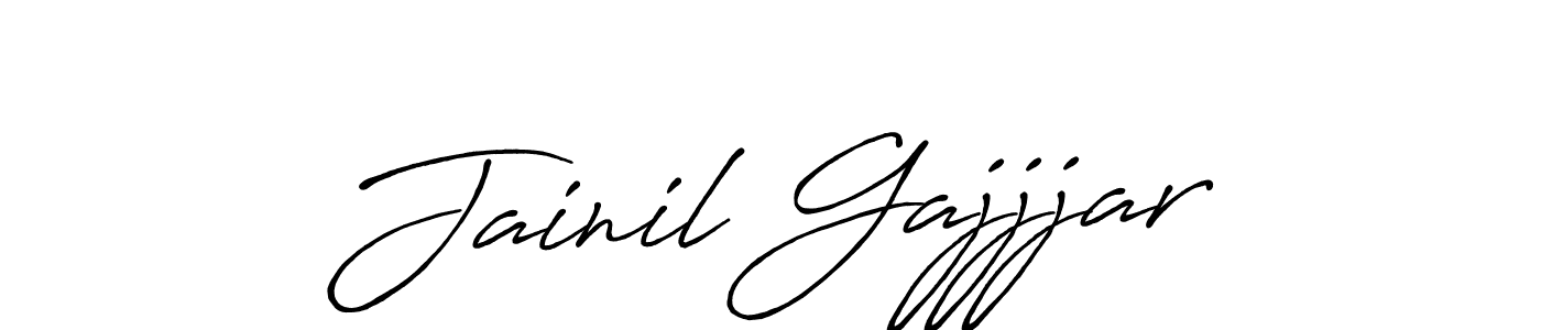 Use a signature maker to create a handwritten signature online. With this signature software, you can design (Antro_Vectra_Bolder) your own signature for name Jainil Gajjjar. Jainil Gajjjar signature style 7 images and pictures png