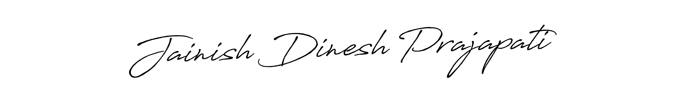 Make a beautiful signature design for name Jainish Dinesh Prajapati. With this signature (Antro_Vectra_Bolder) style, you can create a handwritten signature for free. Jainish Dinesh Prajapati signature style 7 images and pictures png