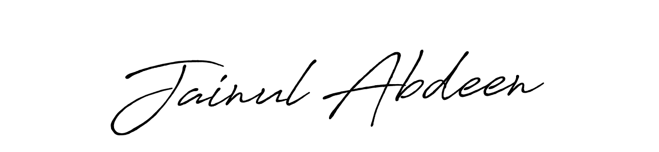 How to make Jainul Abdeen name signature. Use Antro_Vectra_Bolder style for creating short signs online. This is the latest handwritten sign. Jainul Abdeen signature style 7 images and pictures png