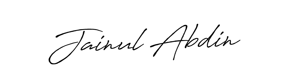 How to make Jainul Abdin name signature. Use Antro_Vectra_Bolder style for creating short signs online. This is the latest handwritten sign. Jainul Abdin signature style 7 images and pictures png