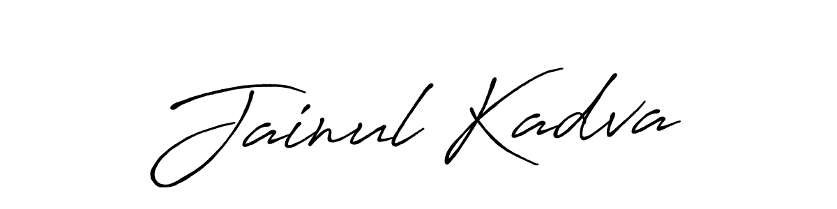 Antro_Vectra_Bolder is a professional signature style that is perfect for those who want to add a touch of class to their signature. It is also a great choice for those who want to make their signature more unique. Get Jainul Kadva name to fancy signature for free. Jainul Kadva signature style 7 images and pictures png