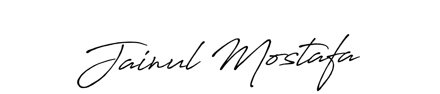 Also You can easily find your signature by using the search form. We will create Jainul Mostafa name handwritten signature images for you free of cost using Antro_Vectra_Bolder sign style. Jainul Mostafa signature style 7 images and pictures png