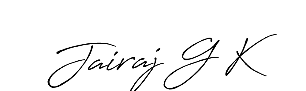 Also we have Jairaj G K name is the best signature style. Create professional handwritten signature collection using Antro_Vectra_Bolder autograph style. Jairaj G K signature style 7 images and pictures png