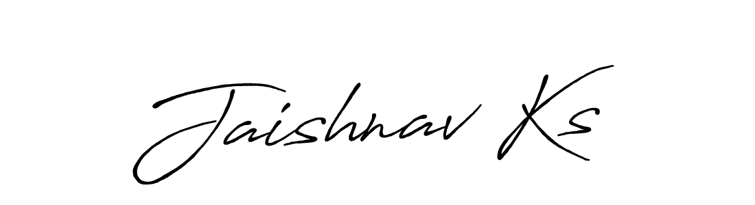 Create a beautiful signature design for name Jaishnav Ks. With this signature (Antro_Vectra_Bolder) fonts, you can make a handwritten signature for free. Jaishnav Ks signature style 7 images and pictures png