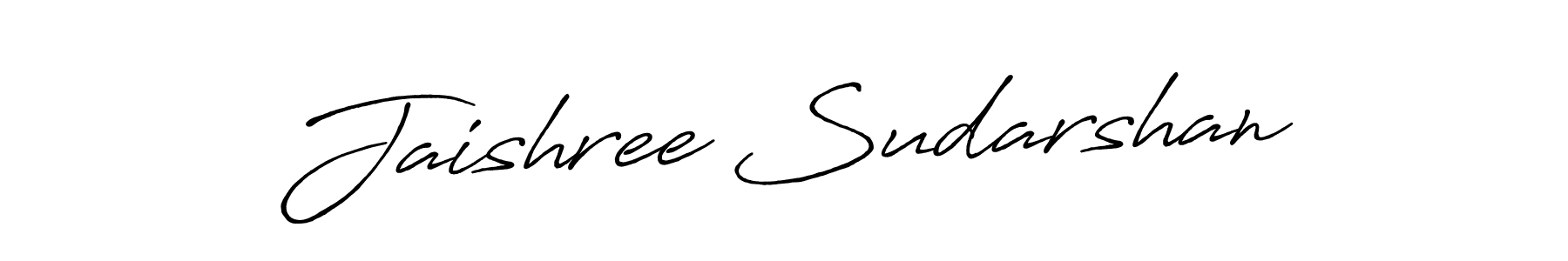 How to make Jaishree Sudarshan name signature. Use Antro_Vectra_Bolder style for creating short signs online. This is the latest handwritten sign. Jaishree Sudarshan signature style 7 images and pictures png